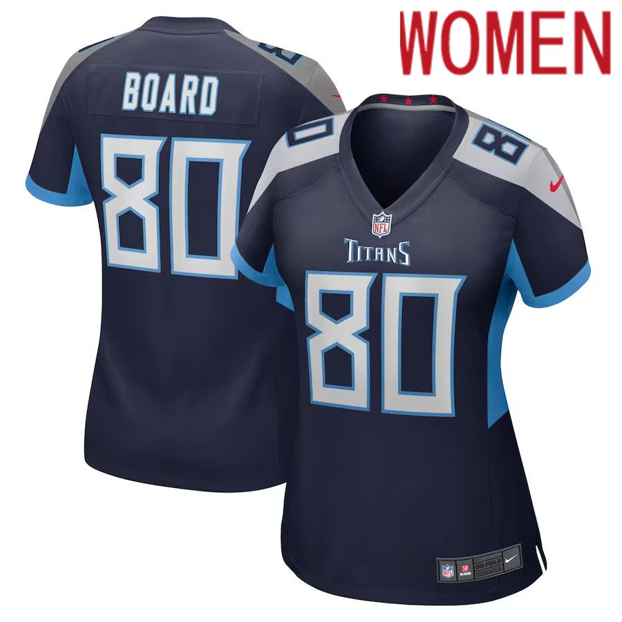 Women Tennessee Titans #80 C.J. Board Nike Navy Home Game Player NFL Jersey->customized nfl jersey->Custom Jersey